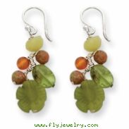 Sterling Silver Jade/Unikite/Peridot/Aventurine/Carnelian Earrings