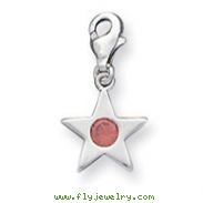 Sterling Silver January CZ Birthstone Star Charm