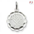 Sterling Silver Jesus Loves Me Disc Charm