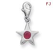 Sterling Silver July CZ Birthstone Star Charm