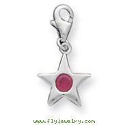 Sterling Silver July CZ Birthstone Star Charm