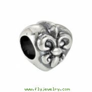 Sterling Silver Kera Fleur-de-lis Bead Ring Size 6