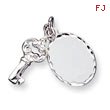 Sterling Silver Key & Tag Charm