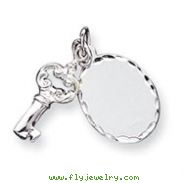 Sterling Silver Key & Tag Charm