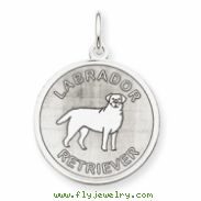 Sterling Silver Labrador Retrieve Disc Charm