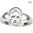 Sterling Silver Ladies Face Of Jesus Chastity Ring