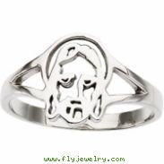 Sterling Silver Ladies Face Of Jesus Chastity Ring