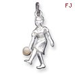 Sterling Silver Lady Bowler With Synthetic Pearl Charm