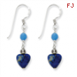 Sterling Silver Lapis/Blue Agate Antiqued Earrings