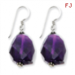 Sterling Silver Large Amethyst Stone Dangle Earrings