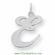 Sterling Silver Large Fancy Script Initial E Charm
