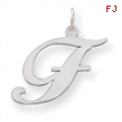 Sterling Silver Large Fancy Script Initial F Charm