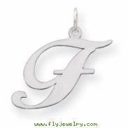 Sterling Silver Large Fancy Script Initial F Charm