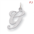 Sterling Silver Large Fancy Script Initial G Charm