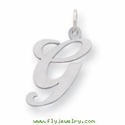 Sterling Silver Large Fancy Script Initial G Charm