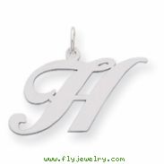 Sterling Silver Large Fancy Script Initial H Charm