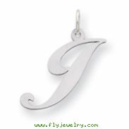 Sterling Silver Large Fancy Script Initial J Charm