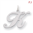 Sterling Silver Large Fancy Script Initial K Charm