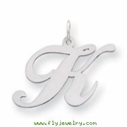 Sterling Silver Large Fancy Script Initial K Charm