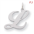 Sterling Silver Large Fancy Script Initial L Charm