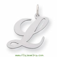 Sterling Silver Large Fancy Script Initial L Charm