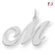 Sterling Silver Large Fancy Script Initial M Charm