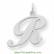 Sterling Silver Large Fancy Script Initial R Charm