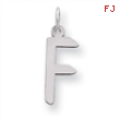 Sterling Silver Large Slanted Block Initial F Charm