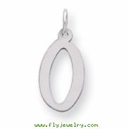 Sterling Silver Large Slanted Block Initial O Charm