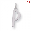 Sterling Silver Large Slanted Block Initial P Charm