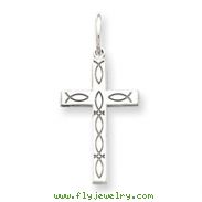 Sterling Silver Laser Designed Cross Charm