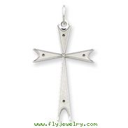 Sterling Silver Laser Designed Cross Pendant