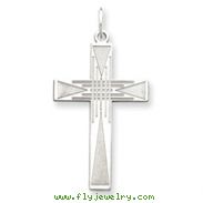 Sterling Silver Laser Designed Cross Pendant