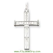 Sterling Silver Laser Designed Cross Pendant