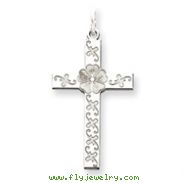 Sterling Silver Laser Designed Cross Pendant