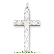 Sterling Silver Laser Designed Cross Pendant