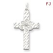 Sterling Silver Laser Designed Cross Pendant