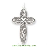 Sterling Silver Laser Designed Cross Pendant