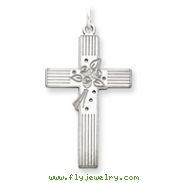 Sterling Silver Laser Designed Cross Pendant