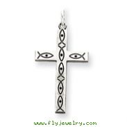 Sterling Silver Laser Designed Cross Pendant