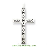 Sterling Silver Laser Designed Cross Pendant