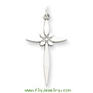 Sterling Silver Laser Designed Cross Pendant