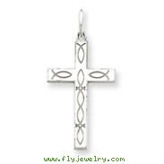 Sterling Silver Laser Designed Cross Pendant