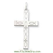 Sterling Silver Laser Designed Cross Pendant