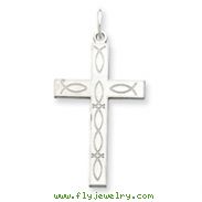 Sterling Silver Laser Designed Cross Pendant