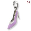 Sterling Silver Lavender Enamel High Heel Charm