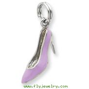 Sterling Silver Lavender Enamel High Heel Charm