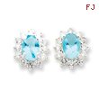 Sterling Silver Light Blue and Clear Cubic Zirconia Earrings