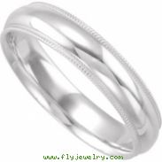 Sterling Silver Light Comfort Fit Milgrain Ban