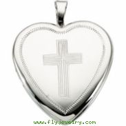 Sterling Silver Locket With Cross